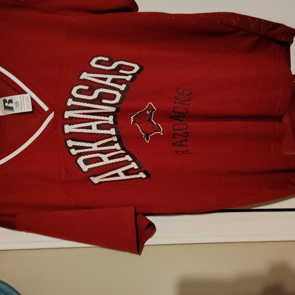 Red Arkansas Sports Jersey Top